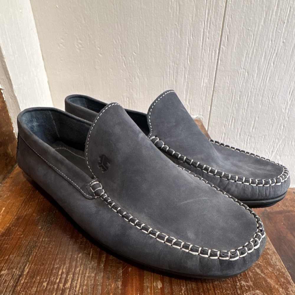 Wild Land Men's Sz 10 EU 43 Suede Driving Loafers Gray Moccasin Slip-On EUC
